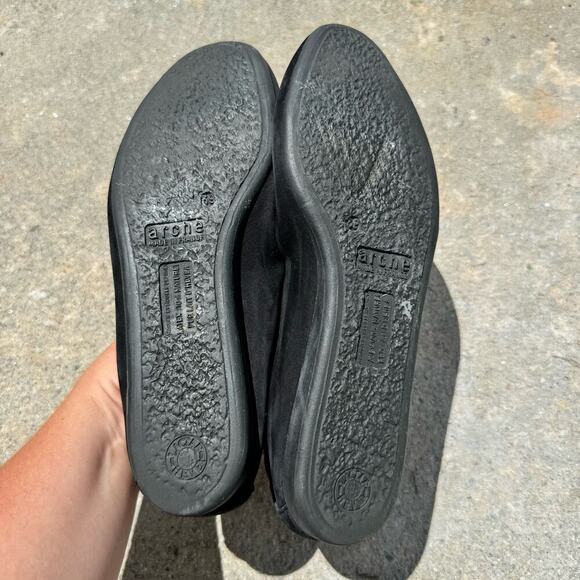 Arche Laius Ballerina Flat in Black Nubuck Suede Size 39 / US 9 - Picture 10 of 11